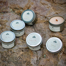 Load image into Gallery viewer, Travel Tin Beeswax Candles with Wooden Wicks