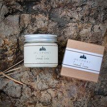 Load image into Gallery viewer, Coconut Lime hand cream 2 oz. jar with kraft gift box.