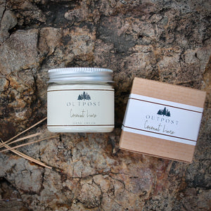 Coconut Lime hand cream 2 oz. jar with kraft gift box.