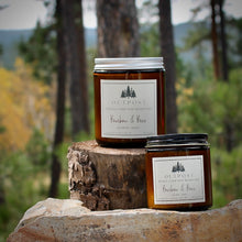 Load image into Gallery viewer, Bourbon and Bees candle in 4 and 8 oz. sizes  gift boxes included