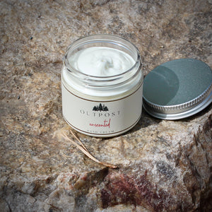 Unscented hand cream with metal lid remove with show smooth creamy lotion  